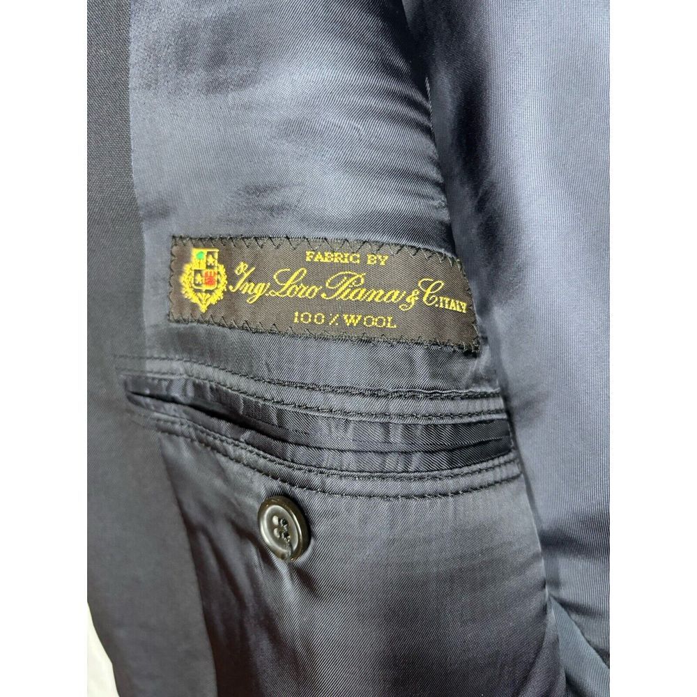 Brooks Brothers Madison 1818 Loro Piana Black 100% Wool‎ Blazer Gold Buttons 43R - Picture 5 of 11
